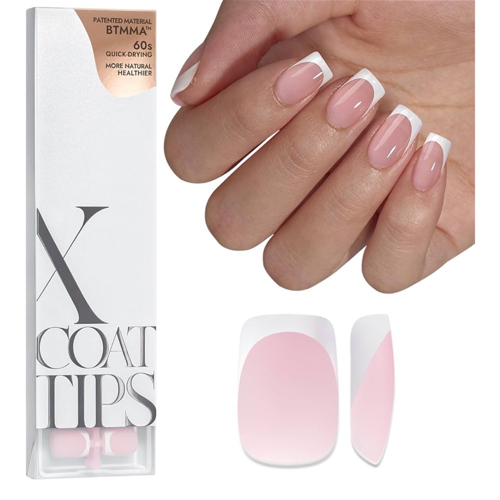BTArtBox Nails X-Coat Tips Pink French Manicure Short Square - Picture 7 of 9